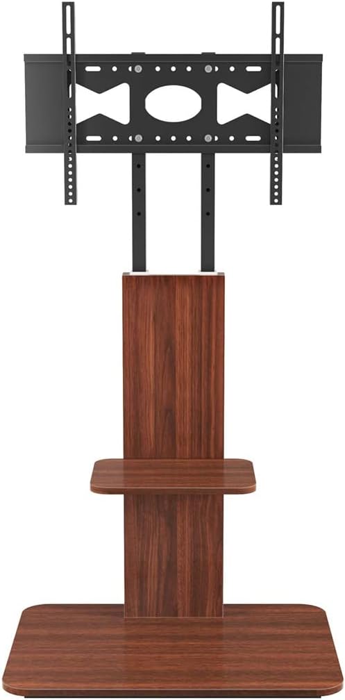 unho Tv-standaard van hout, in hoogte verstelbaar, televisiehouder met plank, universeel voor 32"-65", VESA 600x400mm, tot max. 40kg