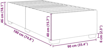 Bedframe – Bedbodem – Slaapkamerbed – Logeerbed – Eenpersoonsbed – Polyester Bekleding – Lattenbodem 90x190 cm – Stevige Kunststof Poten