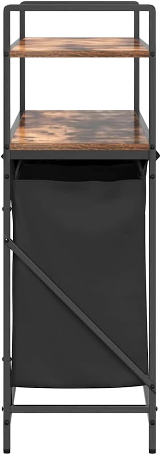 Wasmand – Wasbak – Wascontainer – Wasbox – Waskuip – 3 Compartimenten – Stalen Frame Met Eiken Planken
