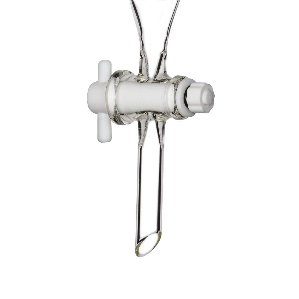 stonylab Borosilicaat Glas 2000ml Zware Wand Conische Scheitrechter met 24/40 Gewrichten en PTFE Afsluitkraan, 2000ml
