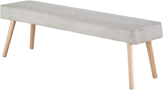 B&D home Sofa EMIL, Corduroy Fabric Dining Bench 120cm Upholstered Wooden Bench for Dining Room, Hallway, Wardrobe with Solid Wood Legs, Scandinavian Modern Design, Grey, 11308-120-GRAU - QUORE
