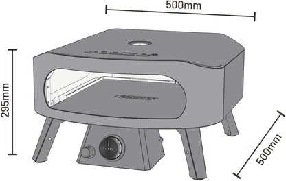 COZZE Mini pizzaoven gas 13 inch - compacte pizza oven gas outdoor (50 mbar) - tafel pizzaoven met regelaar voor kleine pizza's