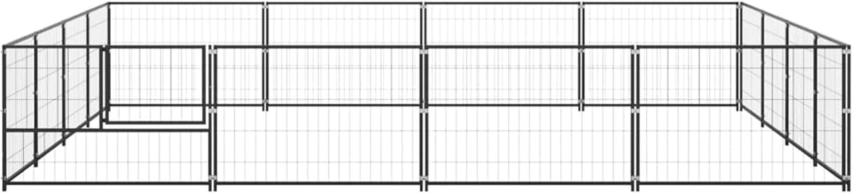 Small Animal Hutch, Free Running House, Chicken Coop, Free Running House, Bird House, Black 16 m² Steel - QUORE