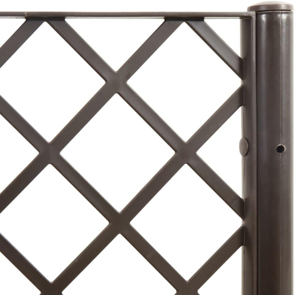 Planter with Trine Grid Brown 160 x 160 x 140 cm PP Plant Bed Raised Planter for Vegetables Flowers Succulents Garden Bed Planter for Garden Patio - QUORE