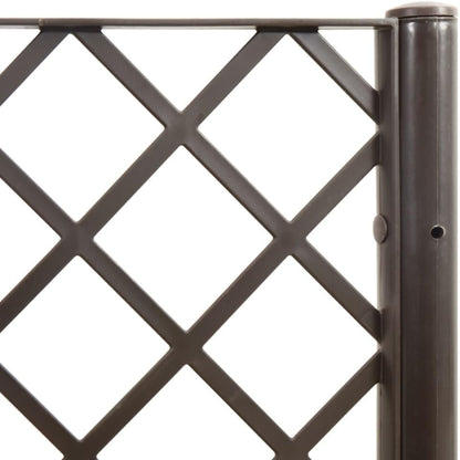 Planter with Trine Grid Brown 160 x 160 x 140 cm PP Plant Bed Raised Planter for Vegetables Flowers Succulents Garden Bed Planter for Garden Patio - QUORE