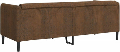 VidaXL Three Seater Sofa Fabric Brown - 3-Seat Sofa With Relax Function - QUORE