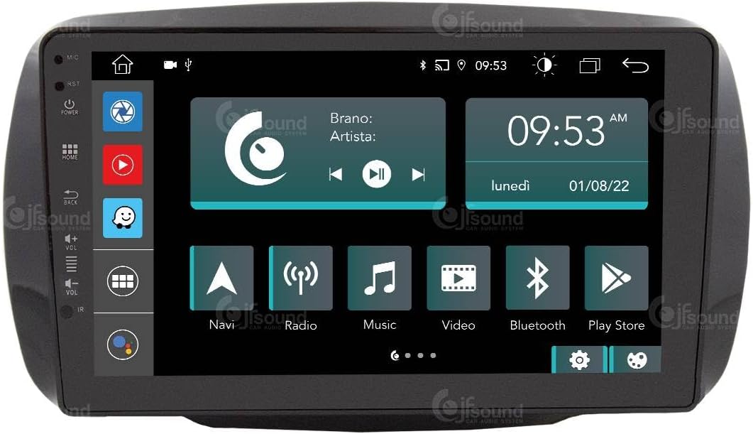 Autoradio Smart 453 – Autofonie – Multimedia Systeem – Navigatiesysteem – Touchscreen Radio – 9 Inch Scherm – 8-Core Processor – Apple CarPlay & Android Auto