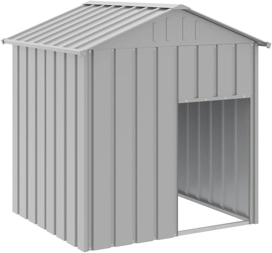 vidaXL Dog house with roof 117x103x123cm galvanized steel anthracite