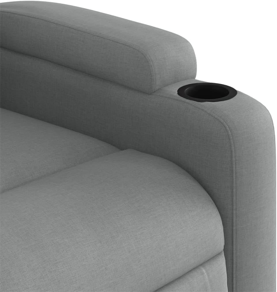 Gecheer Electric Recliner Chair Tilting Fabric Light Grey 74 x 86.5 x 93.5 cm TV Chair Recliner Chair Armchair Fabric Chair with Footrest Senior Chair