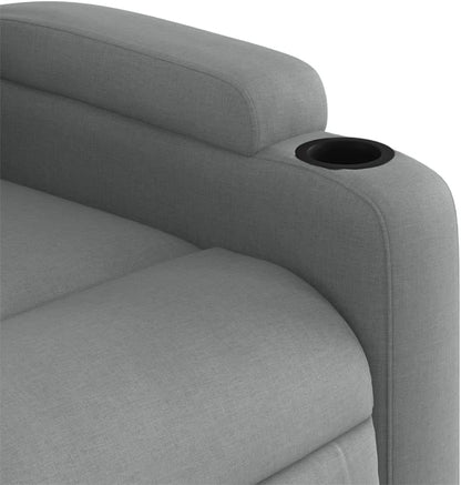 Gecheer Electric Recliner Chair Tilting Fabric Light Grey 74 x 86.5 x 93.5 cm TV Chair Recliner Chair Armchair Fabric Chair with Footrest Senior Chair