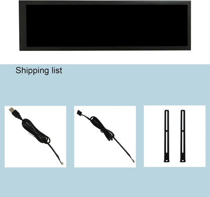 VSDISPLAY Zwart 8.8 inch 1920x480 600 nit IPS Lange Strip LCD-monitor, USB-videopoort, voor DIY Subscherm/PC Case Display