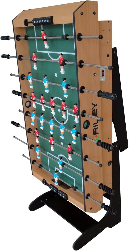 Riley 12-in-1 4ft multi-purpose table, including table football and billiards, with whiteboard and real electric air hockey table, complete with all accessories for all games - QUORE