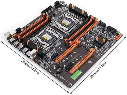 X99 Dual Socket Desktop Moederbord, DDR4 PCI-E SATA3.0 RJ45 NVME M.2 I/O PS/2 E5CPU ATX Gaming Moederbord met Ijzeren Plaat en PIN Kabel