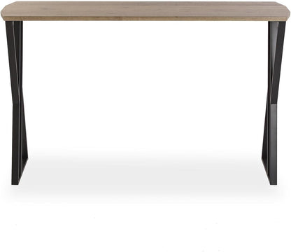 Versa Oakland Smalle hal of vestibule Entree hal meubilair, Console Tafel, Set van 2, Afmetingen (H x B x H) 75 x 30 x 120 cm, Hout en metaal, Kleur Bruin en zwart