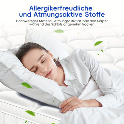 Ergonomisch Pocketveringmatras – Binnenvering Matras – Veermatras – Sleep Matras – Eenpersoonsmatras – 120x200x22 cm – 7-zone Pocketvering – Ademend Katoenen Hoes