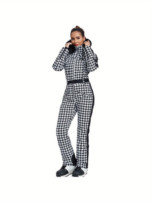 Dames Ski Overall – Ski Jumpsuit – Wintersport Pak – Snowpak – One-Piece Skikleding – Met Capuchon – Warm & Comfortabel – Machinewasbaar Polyester