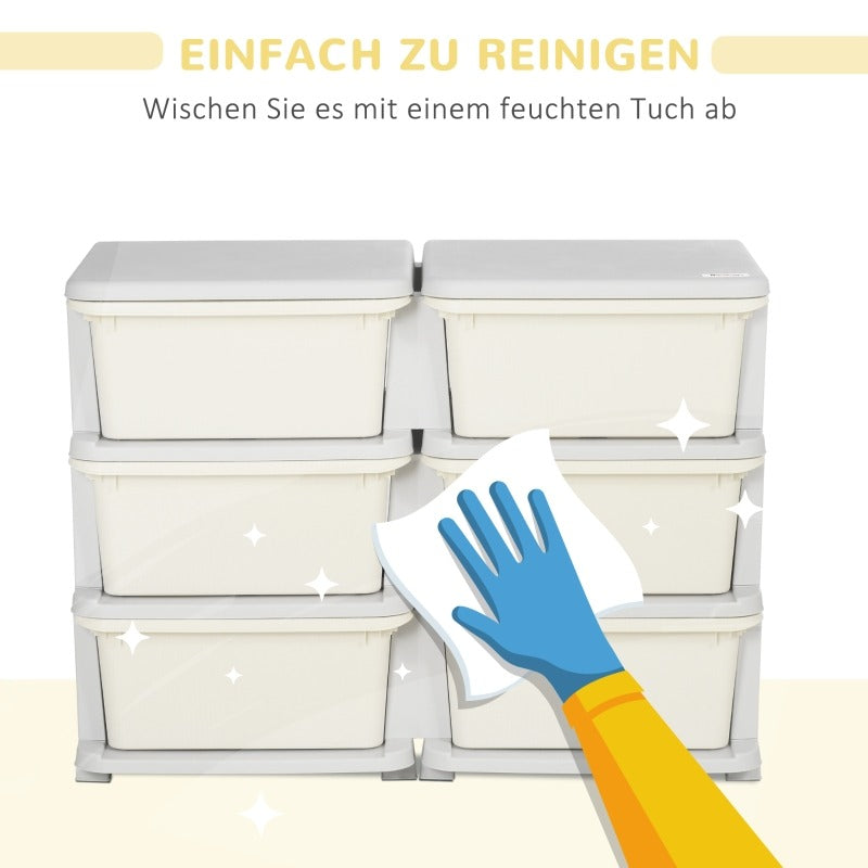 6-laags Opbergkast – Speelgoedkast – Ladenkast – Kinderkamer Opberger – Schuifladenkast – Ruimtebesparend – Duurzaam Kunststof
