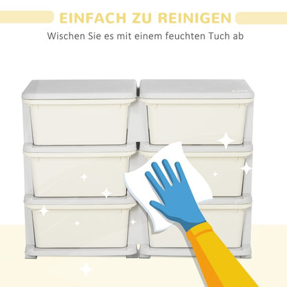 6-laags Opbergkast – Speelgoedkast – Ladenkast – Kinderkamer Opberger – Schuifladenkast – Ruimtebesparend – Duurzaam Kunststof