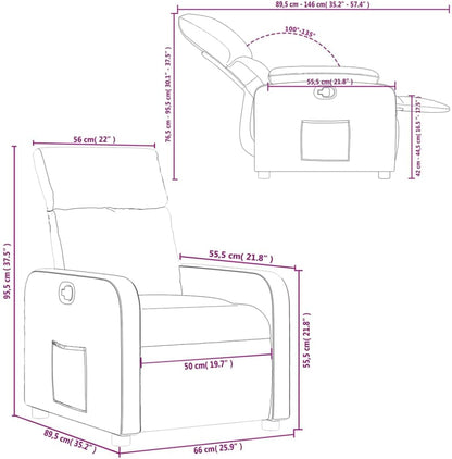 vidaXL Armchair adjustable fabric taupe