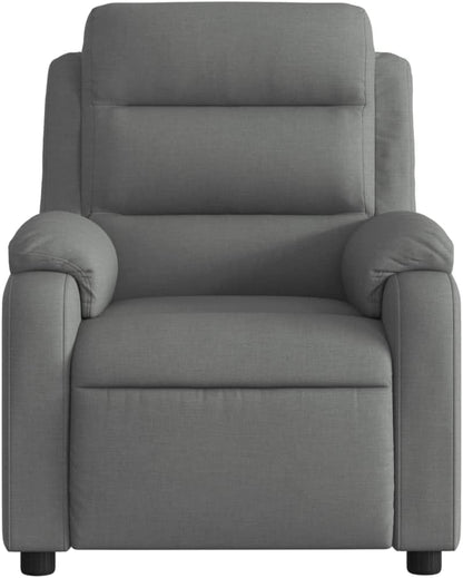 Relaxstoel donkergrijs stof TV fauteuil met ligfunctie, enkele ligstoel relaxstoel voor woonkamer, slaapkamer handmatig kantelsysteem mA5 - QUORE