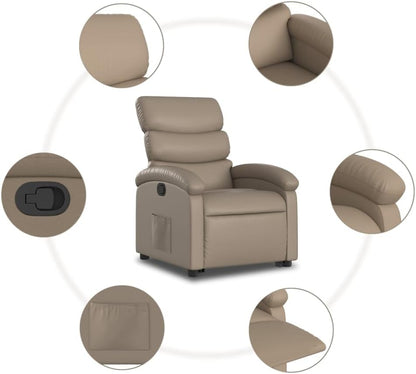 Cappuccino 3204046 fauteuil, met rugleuning, van kunstleer, meubelstuk voor woonkamer, fauteuil, relaxstoel, stoel voor slaapkamer - QUORE