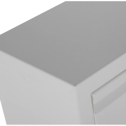 DRW Schoenenkast met 5 laden van metaal met ventilatieopeningen, wit, 50 x 15 x 170 cm