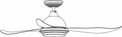 moderne design Plafondventilator Pepeo Raja met dimbare LED-verlichting en afstandsbediening - 122cm - Wit - Energiezuinige stille DC Motor - 3 lichtkleuren - Omkeerbare winter- en zomerstand, timer