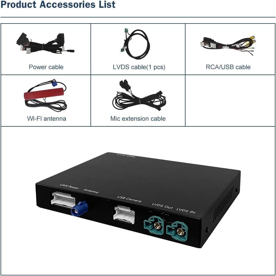 Ninetom Apple Carplay Draadloze adapter, decoder voor BMW NBT-systeem, X1, X3, X4, X5, X6-serie 2012-2016 jaar, ondersteunt draadloze Android Auto, Mirrorlink, GPS-navigatie, Siri, achteruitrijcamera