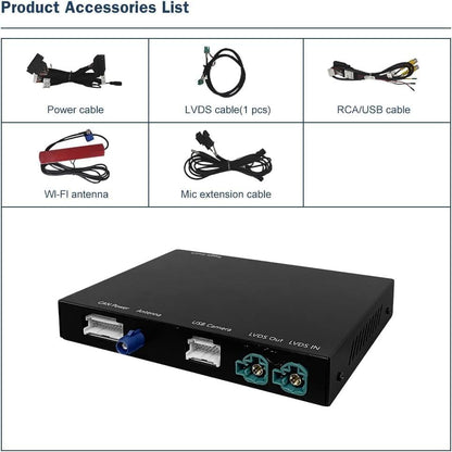 Ninetom Apple Carplay Draadloze adapter, decoder voor BMW NBT-systeem, X1, X3, X4, X5, X6-serie 2012-2016 jaar, ondersteunt draadloze Android Auto, Mirrorlink, GPS-navigatie, Siri, achteruitrijcamera
