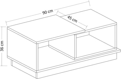 Salontafel Woody Fashion | 90 x 45 x 36 cm | Oak White Design