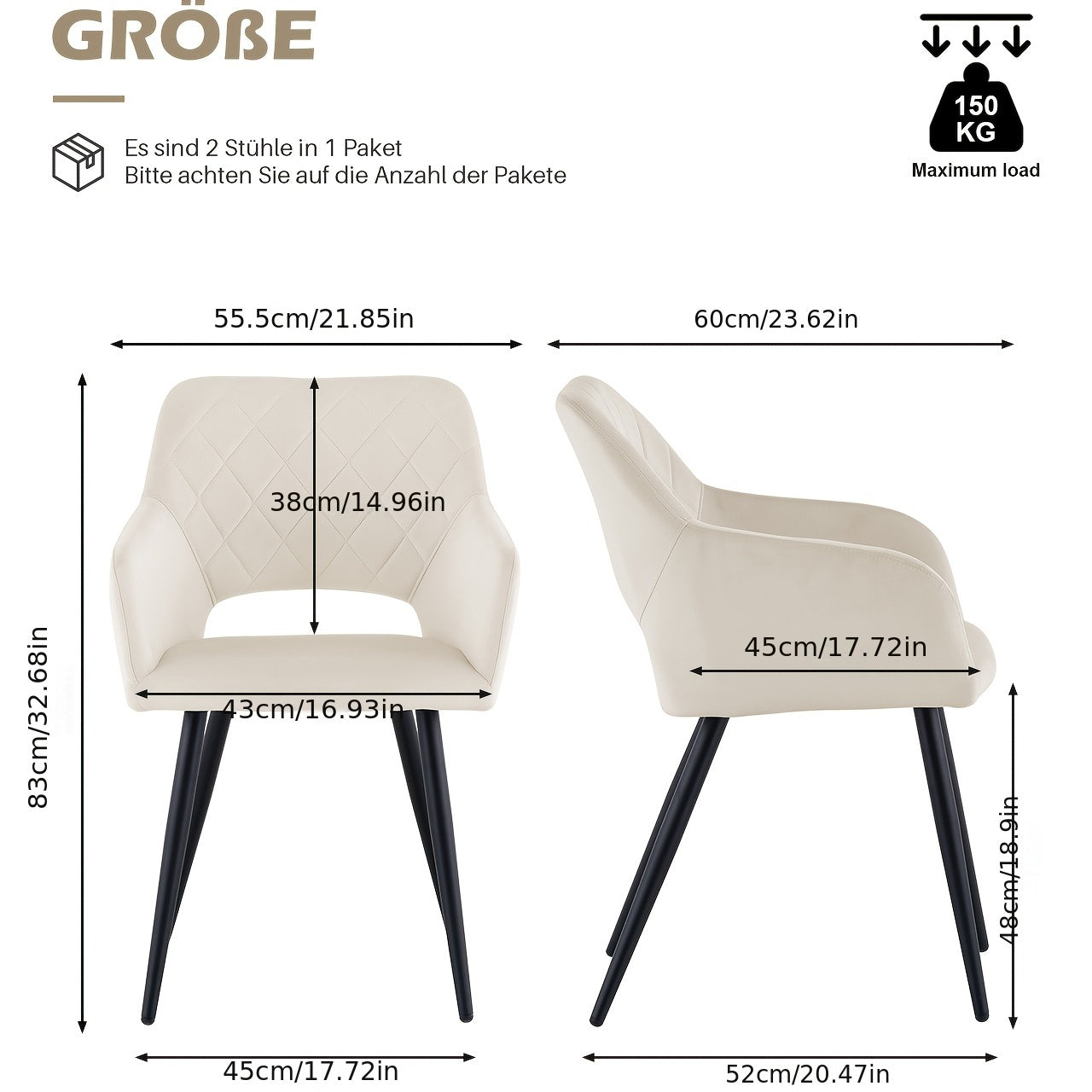 CLIPOP Black Velvet Dining Chairs Set Of 2, Upholstered Kitchen Chair with Arms And Metal Legs, Tub Reception Chairs for Dining Room Bedroom Office