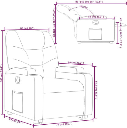 vidaXL Stand Up Chair Adjustable Fabric Light Grey, Stand Up Aid Recliner Armchair for Elderly, Electric Stand Up Aid Chair