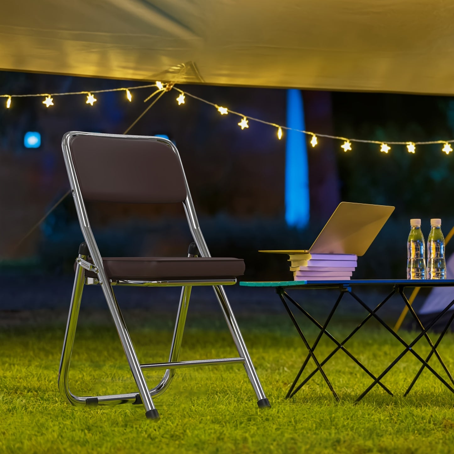 Set van 4 Eetkamerstoelen – Bruin Kunstleer met Comfortabele Bekleding – Stijlvolle Lounge Stoelen voor Keuken, Eetkamer, Feest of Vergaderruimte