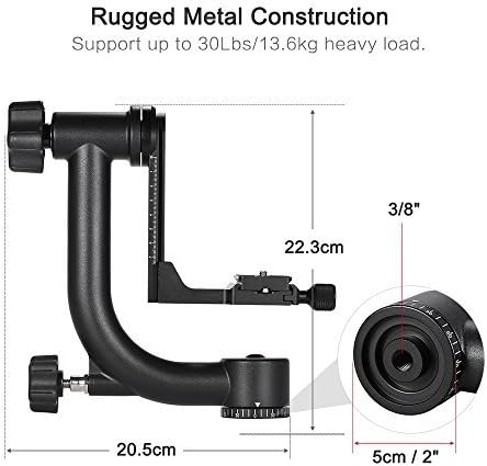 Andoer Zwaar Duty Gimbal Hoofd Statief Met Arca Swiss Quick Release Plaat Aluminium Statief Hoofd Dslr Max. Belasting 30lbs/13.6Kg