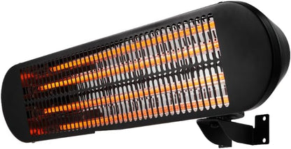 EVOLAR EVO-WMS2000 Warmtestraler voor muur, terras, balkon, tuin, 2 standen, 1000/2000 W, zwart, afstandsbediening