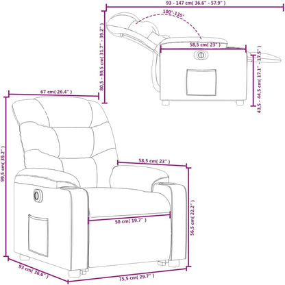 vidaXL Stand up chair electrically adjustable fabric brown