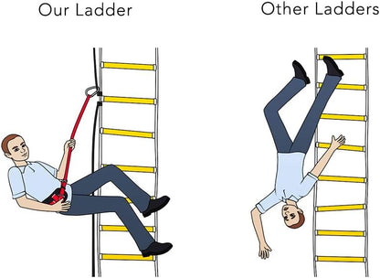 Brandladder voor 4 verdiepingen appartement | reddingsladder 4e verdieping huis 10 m | Veilige valbeveiliging incl | reddingsladders/ontsnappingstouwladder 10m