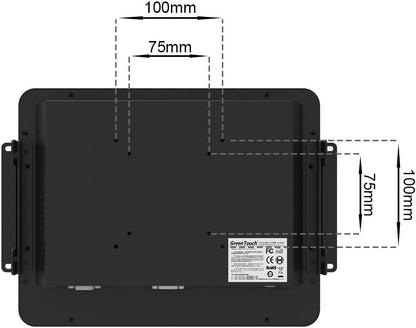 GreenTouch 10,1 inch 10 punten waterdichte industriële PCAP touchscreen LCD-monitor met open frame 1280 x 800 zwart