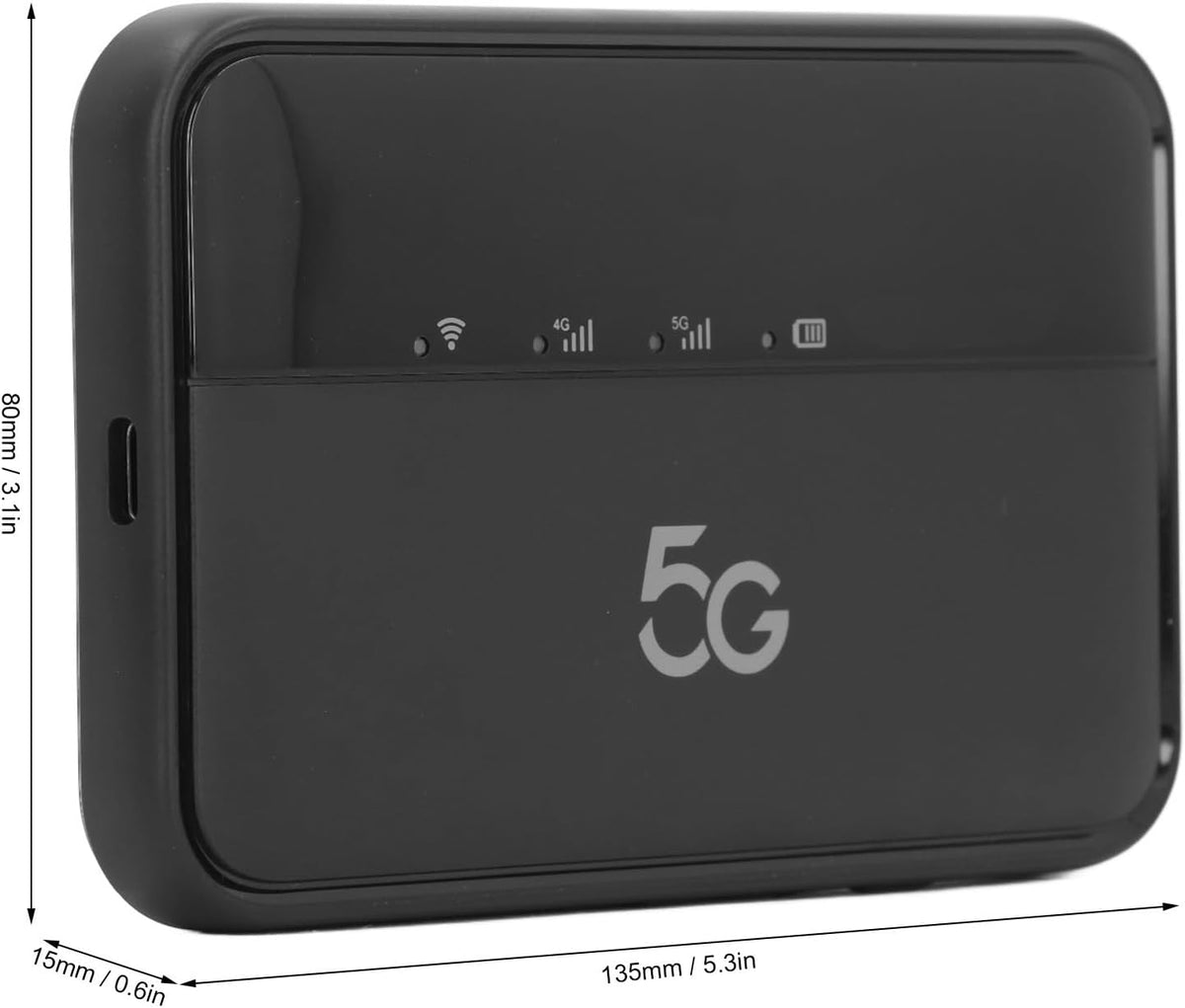 5G WiFi Mobiele Hotspot voor op Reis, 16 Aangesloten Apparaten, 10.000 MAh Type C Opladen, Draagbaar WiFi 6-apparaat voor op Reis, 5G Modem Draadloze Router met Nano-simkaartsleuf