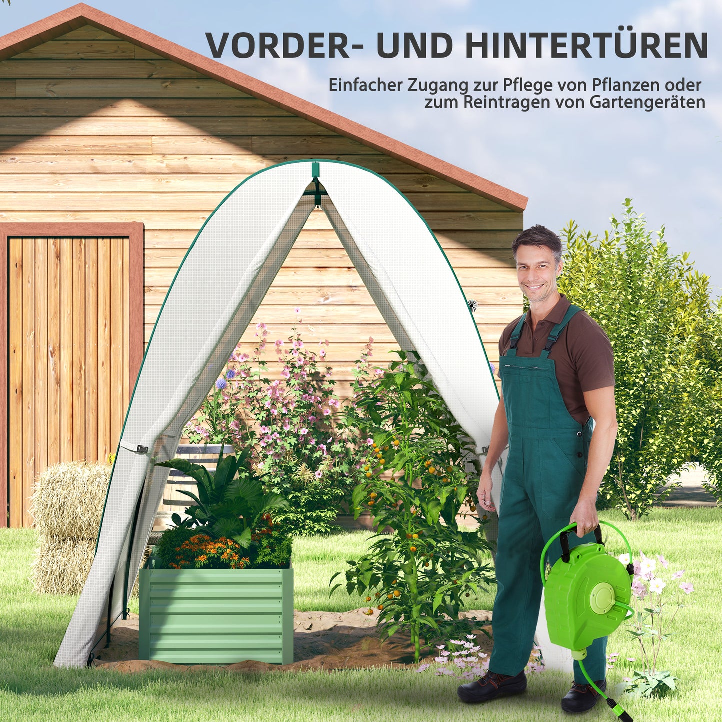 Boogkas – Tuinkas – Kweekkas – Kas – Groentekas – Wit – 1,8 x 1,8 x 2 Meter – Ventilatieraampjes en Zandzakken voor Extra Stabiliteit