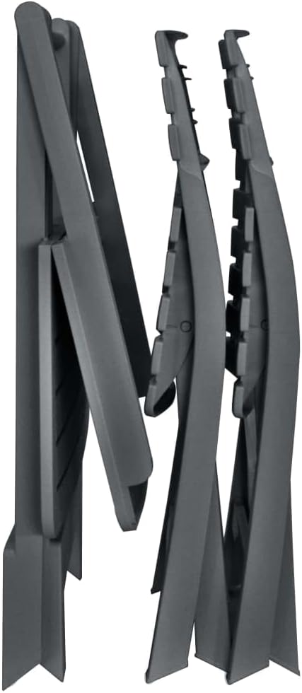 3-Piece Bistro Set Foldable Plastic Anthracite Patio Bistro Set Balcony Set Weatherproof Seat Set for Balcony, Garden, Patio - QUORE