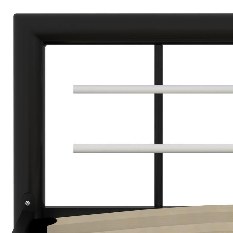 Contemporary Metal Bed Frame with Transparent Headboard - 90x200cm, Black & White Minimalist Design, Sturdy Metal Frame, Easy Assembly, No Electricity Needed, Perfect for Modern Bedroom Decor, Bedroom Furniture, Minimalist Be