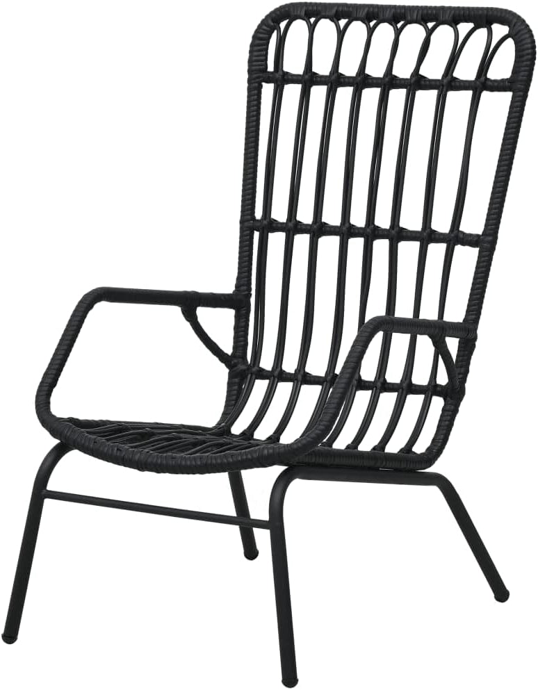 vidaXL Garden chair poly rattan black - QUORE