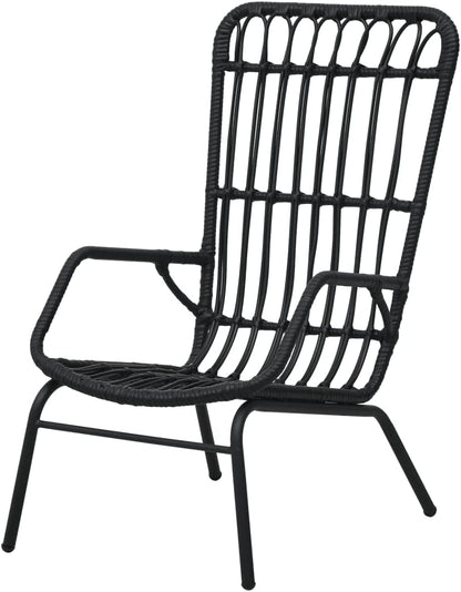 vidaXL Garden chair poly rattan black - QUORE