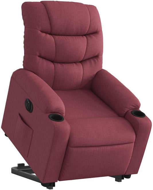 Elektrische Relaxfauteuil – Sta-Opstoel – Verstelbare Fauteuil – Elektrische Stoel – Relaxstoel – Liftfunctie – Verstelbare Rugleuning Tot 135 Graden – Wijnrood