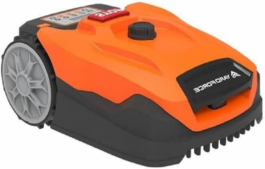 Yard Force XPower 400 Robotic Lawnmower, Up to 400 m², Self-Propelled Lawn Mower, Robot with Bluetooth and App Control, Rain Sensor, Brushless Motor, 40% Slope, with 20V Li-ion Battery, Black/Orange - QUORE