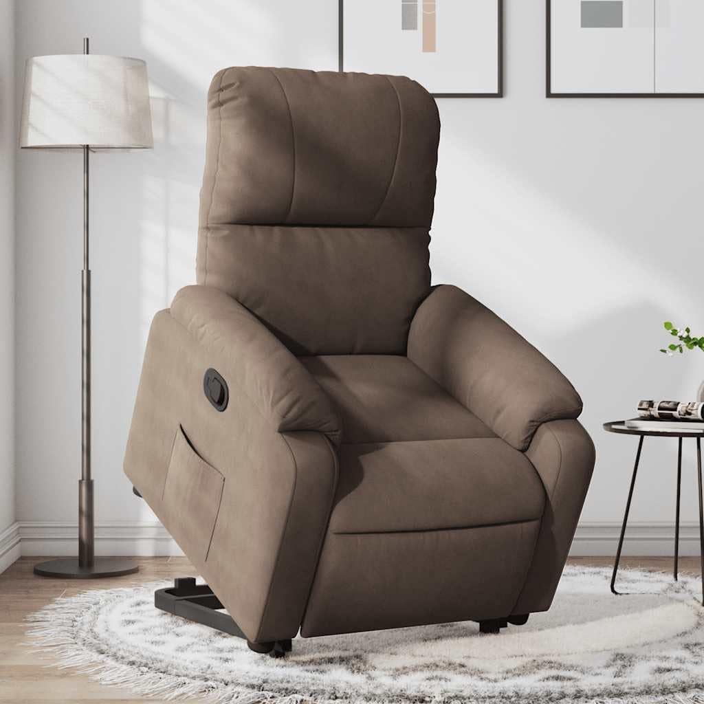 Relaxstoel Met Opstahulp – TV-Stoel – Ligstoel – Enkele Stoel – Relaxfauteuil – Elektrische Opstahulp – Microvezelweefsel – Verstelbare Rugleuning Tot 135°