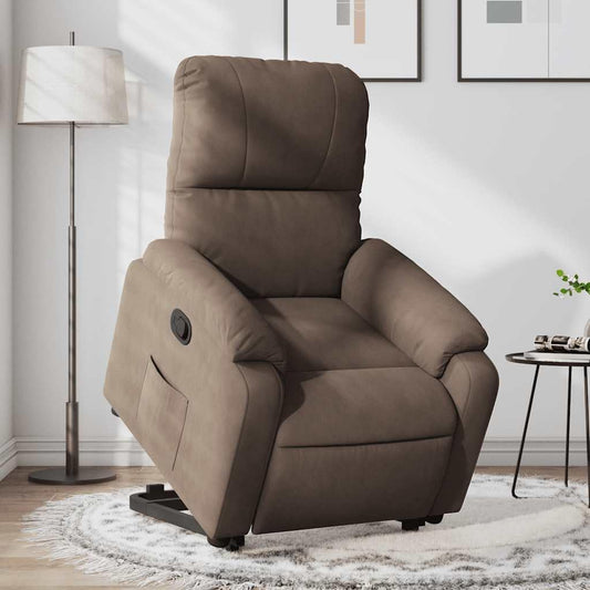 Relaxstoel Met Opstahulp – TV-Stoel – Ligstoel – Enkele Stoel – Relaxfauteuil – Elektrische Opstahulp – Microvezelweefsel – Verstelbare Rugleuning Tot 135°