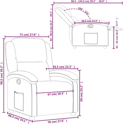 vidaXL Recliner Chair with Backrest, Armrests, TV Chair, Reclining Chair, Seat for Living Room Home, Light Grey Fabric - QUORE
