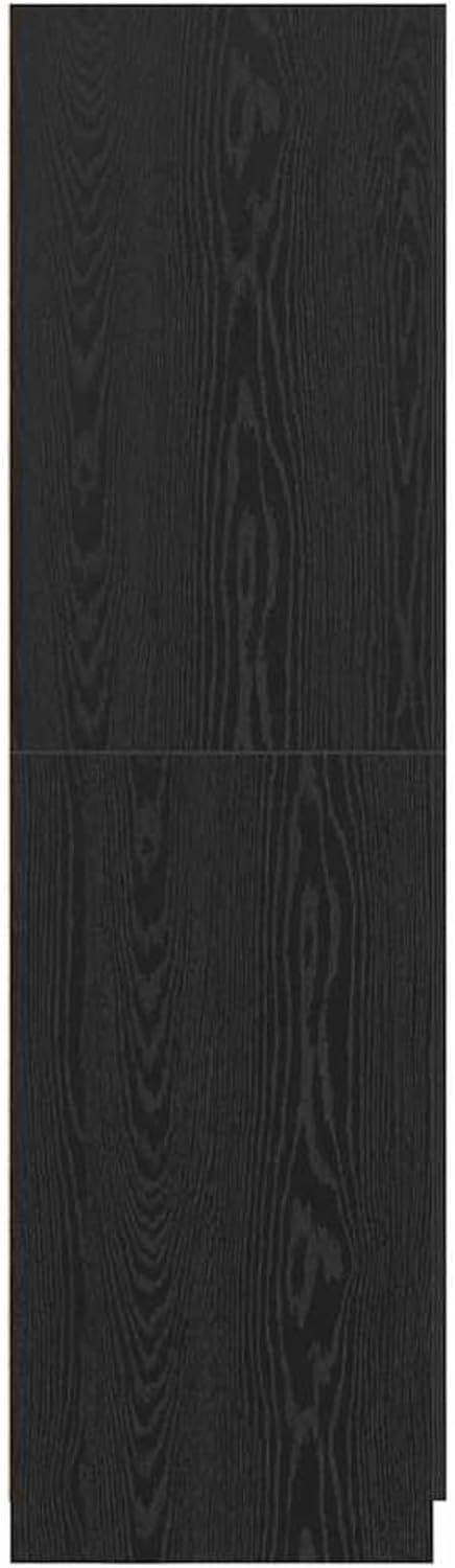 Gecheer 3333855 Wardrobe, Black Oak, 80 x 51 x 180 cm, Material Storage Cabinet with Clothes Rail for Bedroom, Guest Room, Home, - QUORE